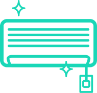 エアコンがピカピカのイラスト